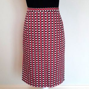 # Wanko red, white and black geometric print skirt